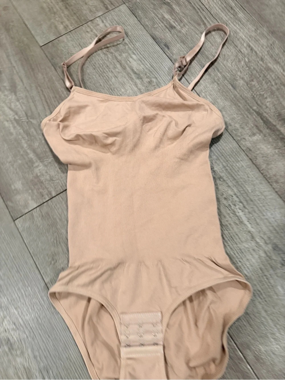 Amazon Women's Light Nude Bodysuit Shapewear with Adjustable Straps